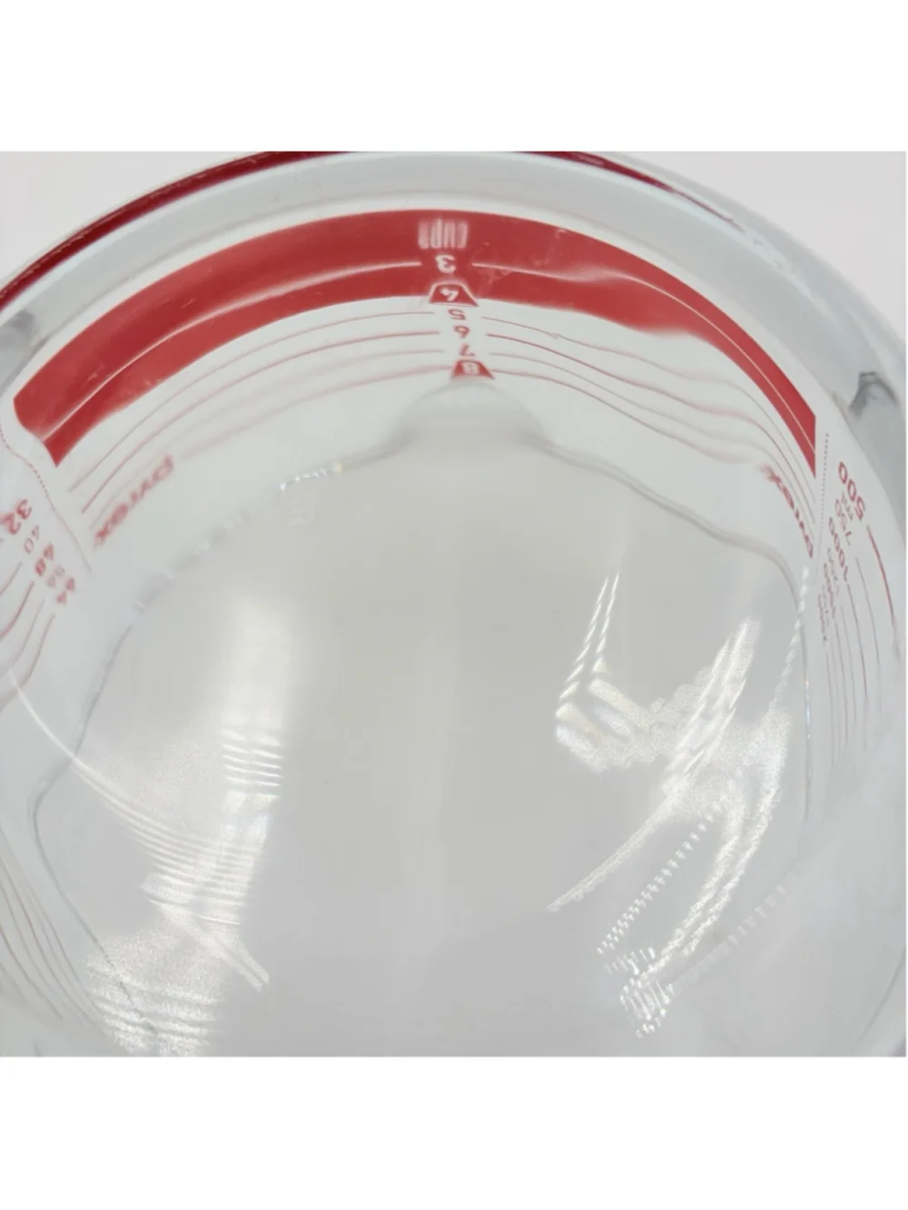 VTG Pyrex 8 Cup 2 Qt 2000mL Glass Measuring Batter Bowl Red Made USA